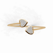 Twin Hearts Bracelet - 18Kt Gold vermeil